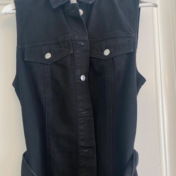 Topshop Black Denim Dress - US 10 - Picture 3 of 4